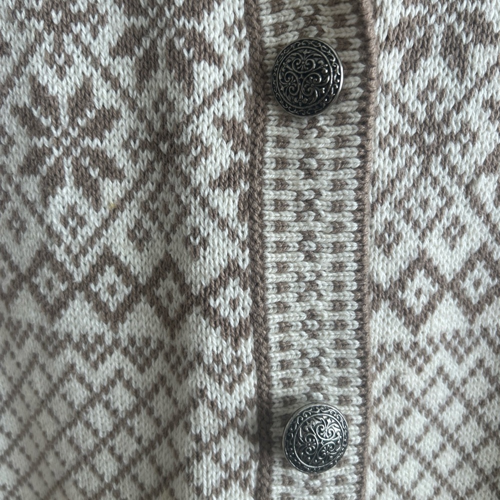 Gorgeous Women’s Fair Isle Brown Cream Patterned Women's Sweater L - Picture 3 of 8